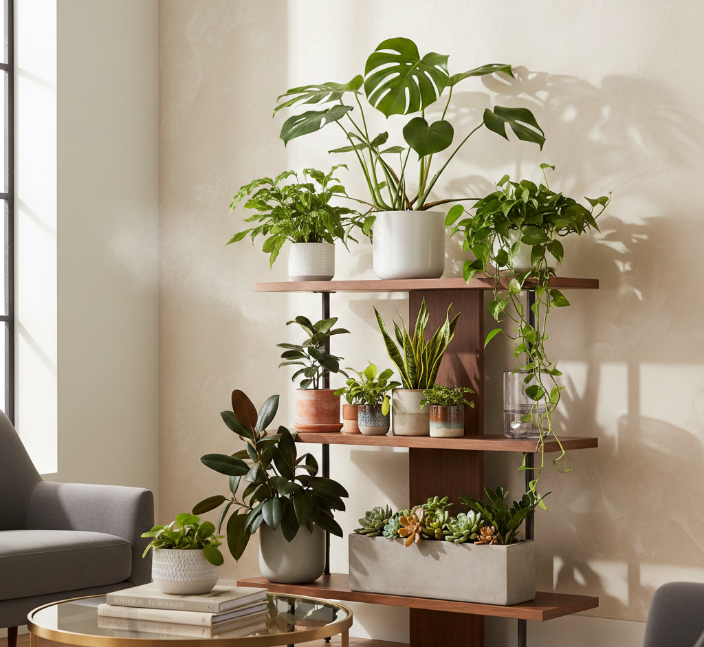 Elegant indoor plant display
